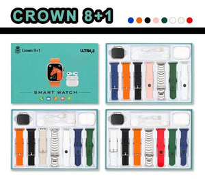 CROWN 8+1 ULTRA  SMART WATCH +  AIRBUDS